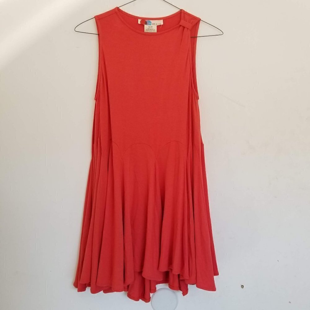 NEW Free People Beach Sleeveless Ruched Tank Pullover Pleated Jersey Dress Sz XS